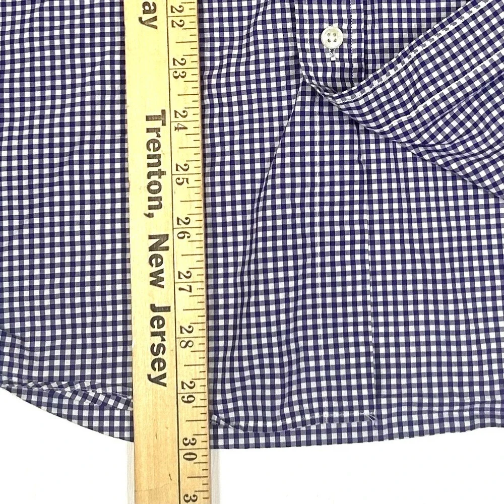 Polo Ralph Lauren Mens Slim Fit Gingham Button Down Shirt Purple White L